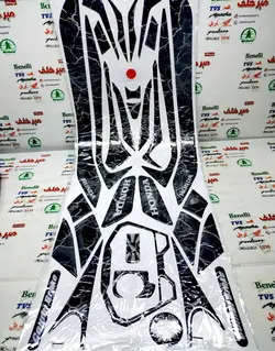 پد (ارم برچسب) کامل ژله ای موتور کلیک و طرح کلیک (مشکی رگه خط طوسی)