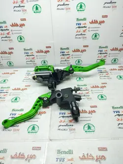ست کامل پمپ ترمز و قلوه کلاچ اسپرت رنتال cnc انواع موتورسیکلت ها (سبز)