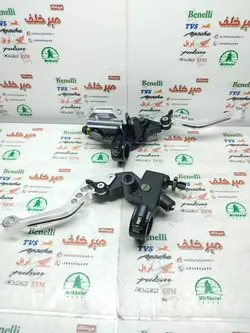 ست کامل پمپ ترمز و قلوه کلاچ اسپرت رنتال cnc انواع موتورسیکلت ها استیل (نقره ای)
