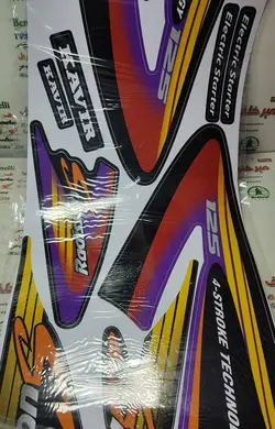 ارم (برچسب) کامل موتور بی کلاچ طرح ویو مشکی