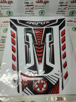 ارم (برچسب) پد ژله ای داشبورد روی درب باک موتور یاماها طرح ایروکس nvx جدید نیوفیس (مشکی قرمز)