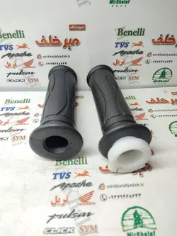 لاستیک سر دسته فرمان گاز و کلاچ کامل موتور اپاچی 150 160 180 200 هندی شرکتی (جفتی)