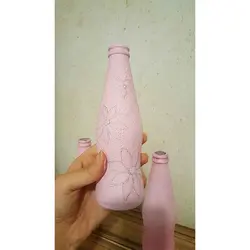 نقاشی دکوراتیو روی شیشه نوشابه