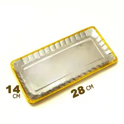 دیس مستطیل 14*28 طلایی