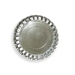 سینی گرد لبه بلند قطر ۳۰ نقره‌ای