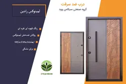 درب ضد سرقت ضد خش لمینوکس طرح دار رادین