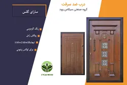 درب ضد سرقت روکش راش برجسته طرح سارای گلس