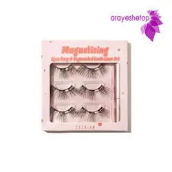 ست مژه مگنتی، پنس و خط چشم شیگلم 3 جفت مژه