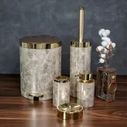 سرویس دستشویی پنج پارچه لوکس چرمی گلد طرح جدید برند بتیس (ارسال رایگان)