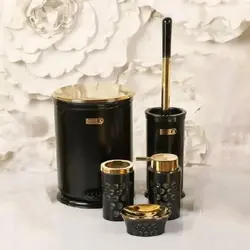 سرویس دستشویی پنج پارچه مشکی طلایی بتیس مدل شاین