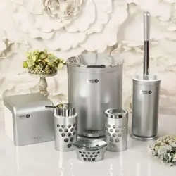 سرویس دستشویی شش پارچه طوسی کروم بتیس مدل شاین