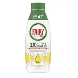ژل ماشین ظرفشویی فیری لیمویی Fairy مدل 3X Active Powers حجم 840 میل 42 بار مصرف