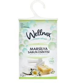 پودر خوشبو کننده ولناکس Wellnax کمد لباس و رخت خواب اسانس صابون مارسیلیا وزن 21 گرم