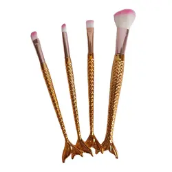 برس آرایشی مدل براش یونیکورن پری دریایی مویی و بسیار نرم مجموعه 4 عددی