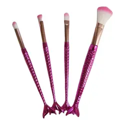 برس آرایشی مدل براش یونیکورن پری دریایی مویی و بسیار نرم مجموعه 4 عددی