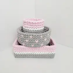 سبد قلاب بافی تریکو مدل کودک مجموعه 3 عددی - قیمت و خرید آنلاین - قاطی پاتی