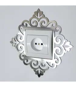 آینه دور کلید و پریز طرح فلور (تکی)