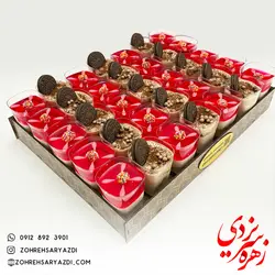 سینی شات دسر تیرامیسو و شات چیز کیک توت فرنگی