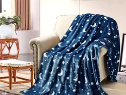 پتو مسافرتی وارداتی ژله ای طرح ماه و ستاره 1نفره