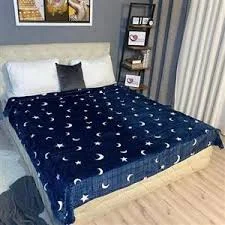 پتو مسافرتی وارداتی ژله ای طرح ماه و ستاره 1نفره