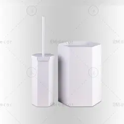 ست سطل و فرچه سفید