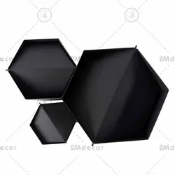 سطل شش ضلعی مشکی(متوسط)