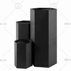 سطل شش ضلعی مشکی(متوسط)