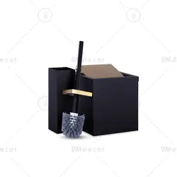 سطل و فرچه مشکی طلایی