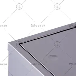 سطل و فرچه استیل خش دار نقره ای