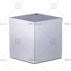 سطل و فرچه استیل خش دار نقره ای