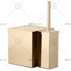 سطل و فرچه استیل خش دار طلایی