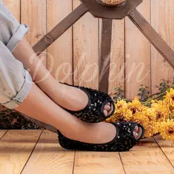 پاپوش زنانه پولکی جلوباز