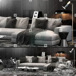 آبجکت مبل ال L sofa 740
