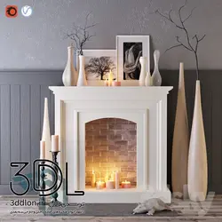 آبجکت شومینه fire place 04