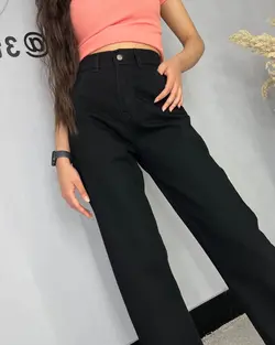 شلوار نیم بگ مشکی زنانه کد ۱۵۶۳