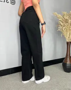 شلوار نیم بگ مشکی زنانه کد ۱۵۶۳