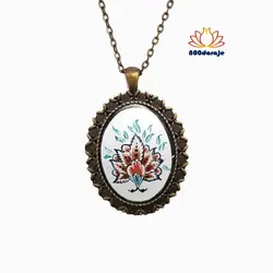 گردنبند میناکاری گل پنبه ای