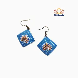 گوشواره میناکاری مربعی