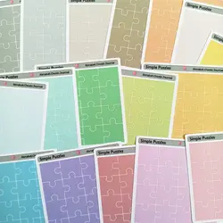 استیکر طرح «پازل» ساده رنگی