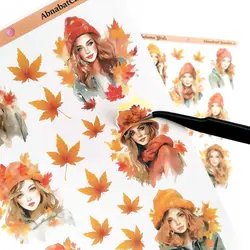 استیکر دختر طرح «دختر پاییزی»