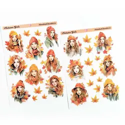 استیکر دختر طرح «دختر پاییزی»