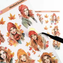 استیکر دختر طرح «دختر پاییزی»