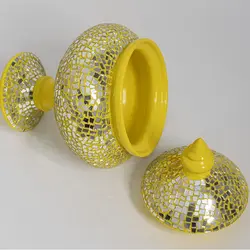 شکلا خوری آینه کاری روی سفال طرح MD02