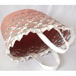 زنبیل تسمه بافی طرح M04