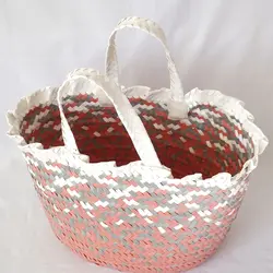 زنبیل تسمه بافی طرح M04