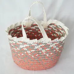 زنبیل تسمه بافی طرح M04