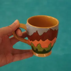 لیوان میناکاری سفالی|M026