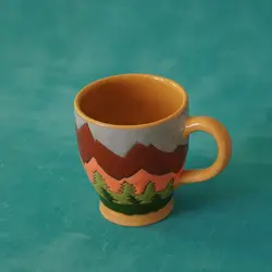 لیوان میناکاری سفالی|M026