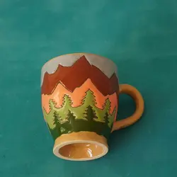 لیوان میناکاری سفالی|M026