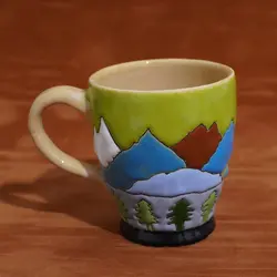 لیوان میناکاری با طرح طبیعت|M030